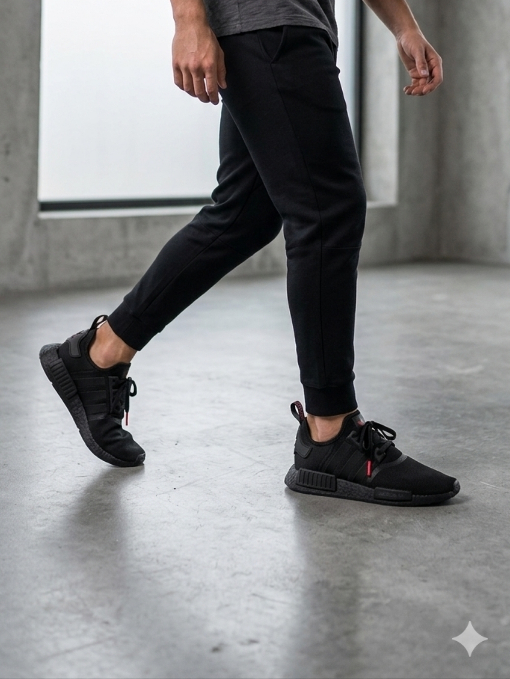 adidas Black and Red Athletic Sneakers